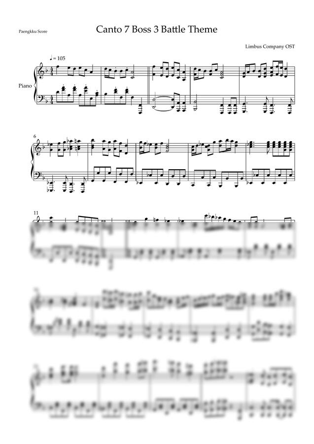 Limbus Company OST - Canto 7 Boss 3 Battle Theme (Piano Ver.) by Paengkku0