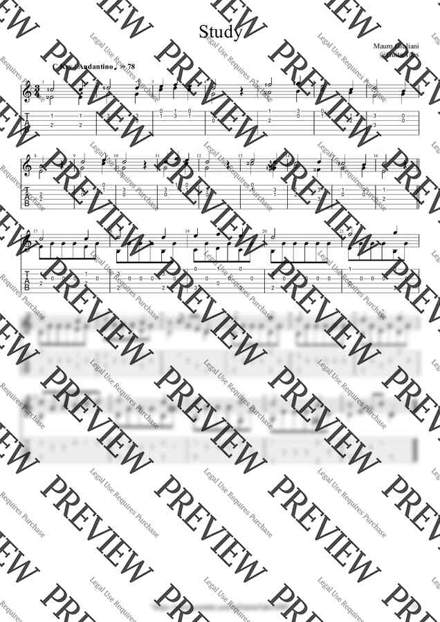 M. Giuliani - Study(Andantino) by GuitarTabs0