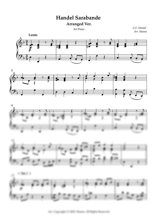 G.F. Handel - Handel Sarabande Arranged Ver. ( 헨델 사라방드 편곡버전 ) by 한나0