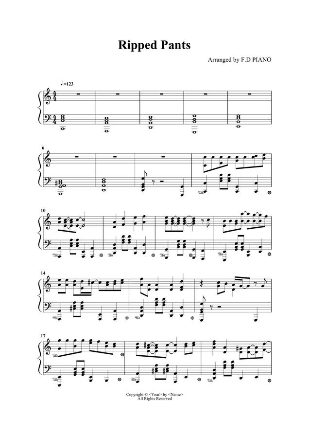 네모바지 스폰지밥 OST - 찢어진 바지(Ripped Pants) by F.D PIANO0
