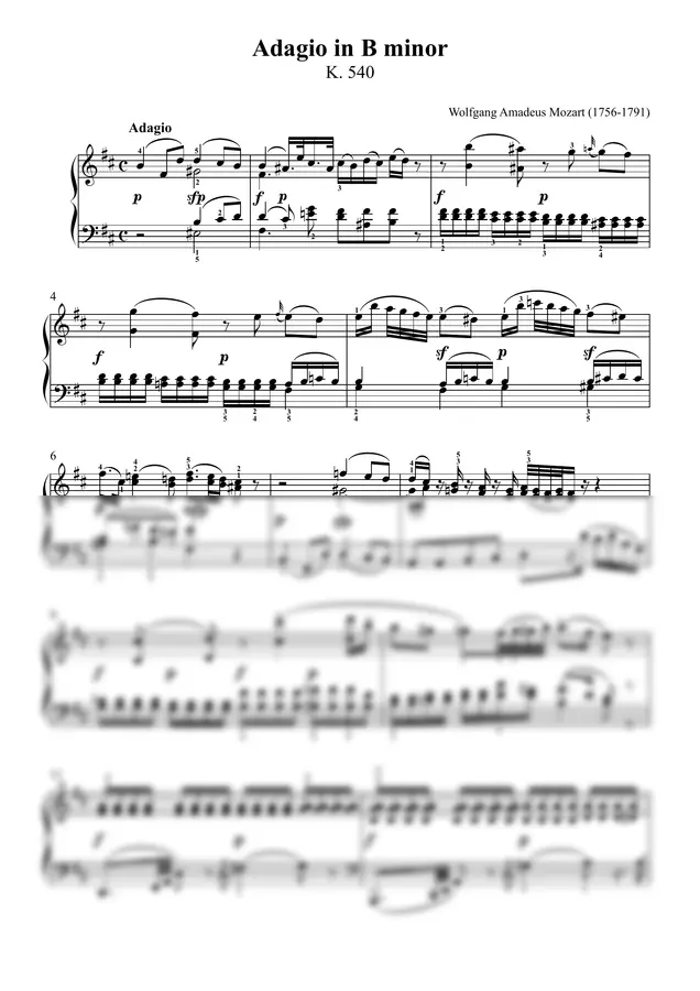 Wolfgang Amadeus Mozart - Adagio in B minor K. 540