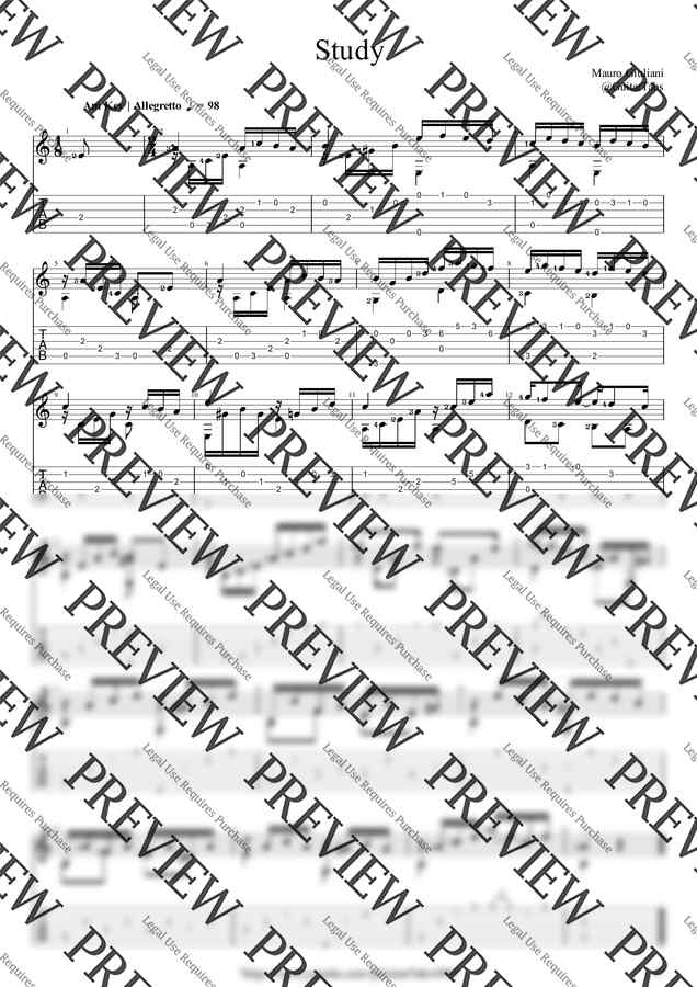 M. Giuliani - Study(Allegretto) by GuitarTabs0
