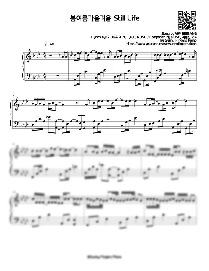 BIGBANG (빅뱅) - 봄여름가을겨울 (Still Life) (Original) by Sunny Fingers Piano0