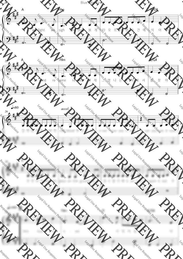 NMIXX(엔믹스) - Blue Valentine(A)[EASY] (계이름,코드,가사) by 잔잔루브1