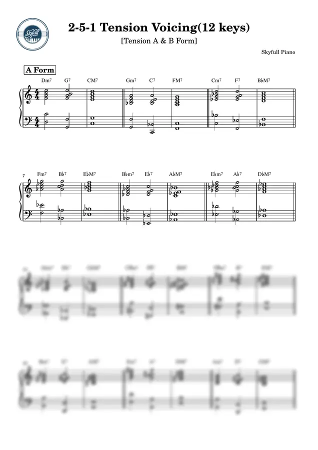 Skyfull Piano - (3) 2-5-1 Tension Voicing(12 keys)_Tension A & B Form