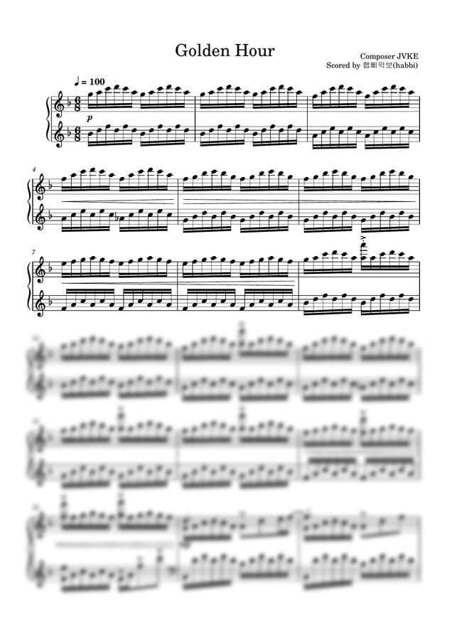 JVKE - Golden Hour (F key+짧은버전) by 햅삐악보0