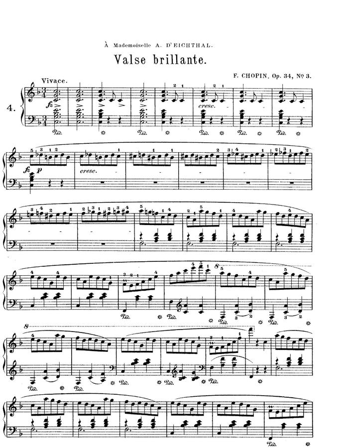 F. Chopin (쇼팽) - Waltz No.4 In F Major 'Cat' (고양이 왈츠)