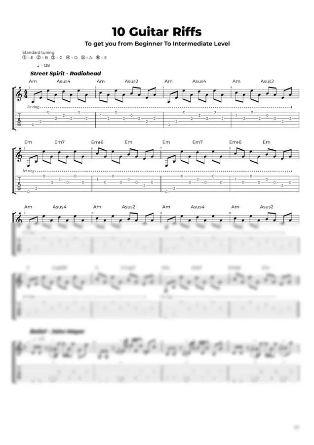 Multiple Artists - 10 Guitar Riffs To Get You From Beginner to Intermediate Level