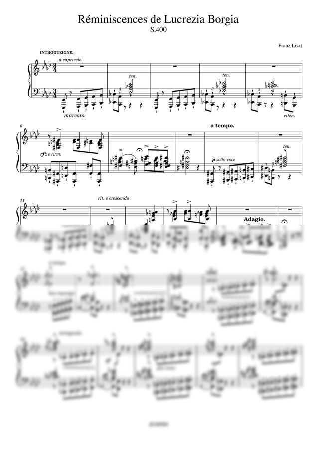 F. Liszt (리스트) - Réminiscences de Lucrezia Borgia S.400 (보르자의 회상) by JUNPIN0