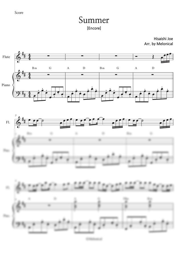 히사이시 조 (Hisaishi Joe) - Summer (Ensemble) by 멜로니컬0