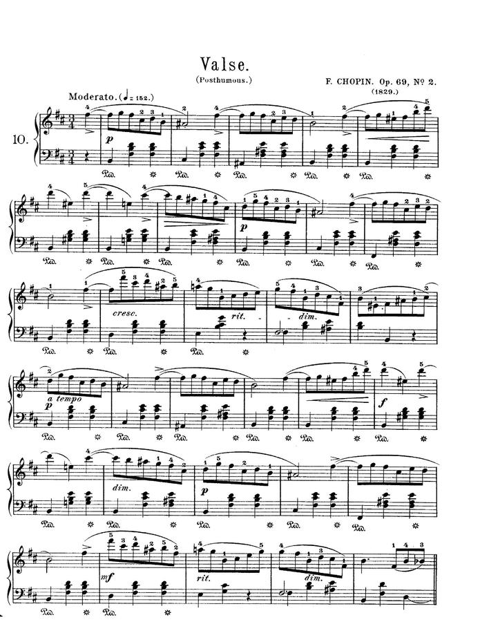 F. Chopin (쇼팽) - Waltz No.10 In B minor