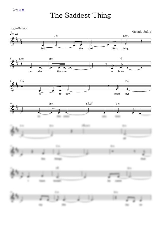 악보 > SAFKA MELANIE The saddest”></p>
<p>악보 > SAFKA MELANIE The saddest thing by 악보마트</p>
<p></center></p>
<p>Melanie Safka – The Saddest Thing 좋아하는 애청곡입니다.멜라닌의 사진을 수집해서 영상을 구성했어요~~ ^^*. Clifford (1994). The movie where 40 year old Martin Short played a 10 year old boy. Music-sharing subreddit for contemporary, avant-garde, experimental, and generally creative music of all genres: jazz, classical, metal, rock, mathcore, electro, and so on.</p>
	</div>

	<footer class=