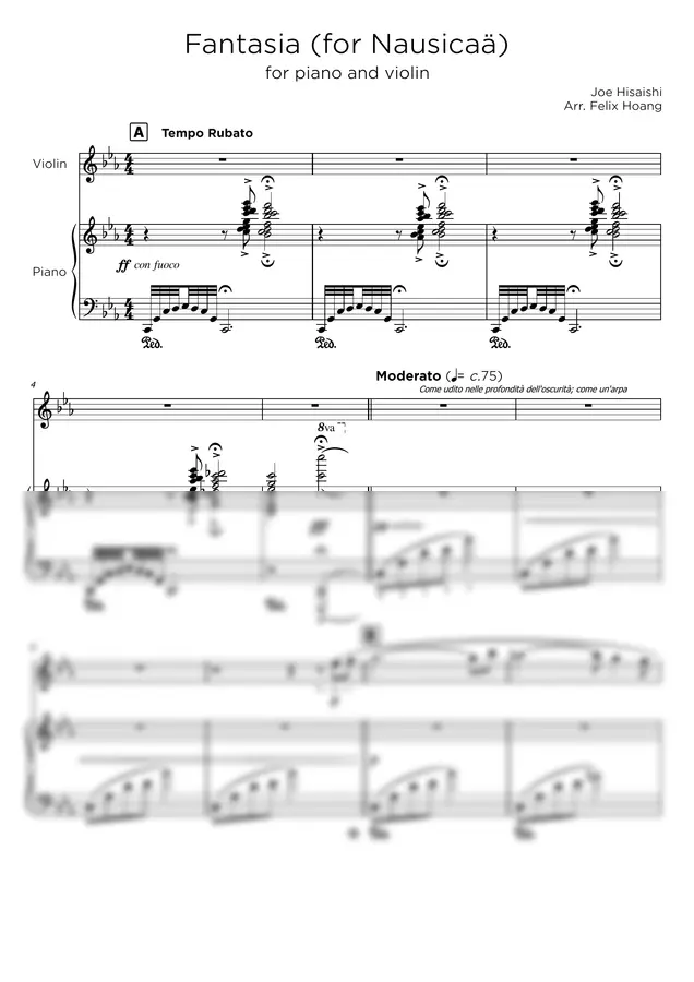 Composed by JOE HISAISHI - Fantasia (for Nausicaä)