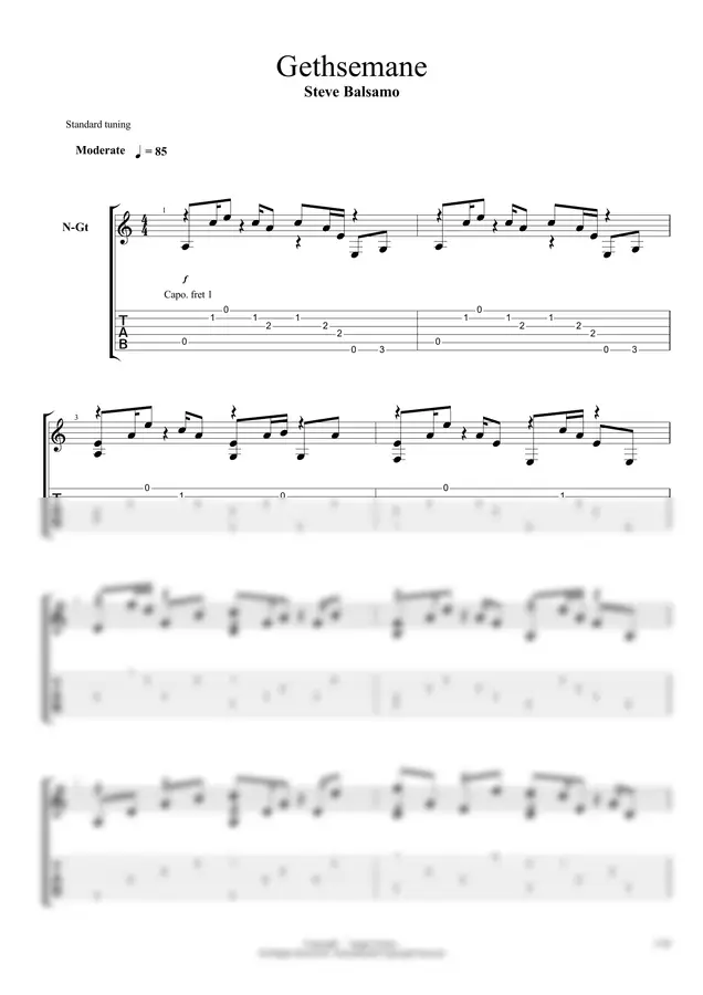 Steve Balsamo - Gethsemane by 「Agape Guitar」 1p 미리보기