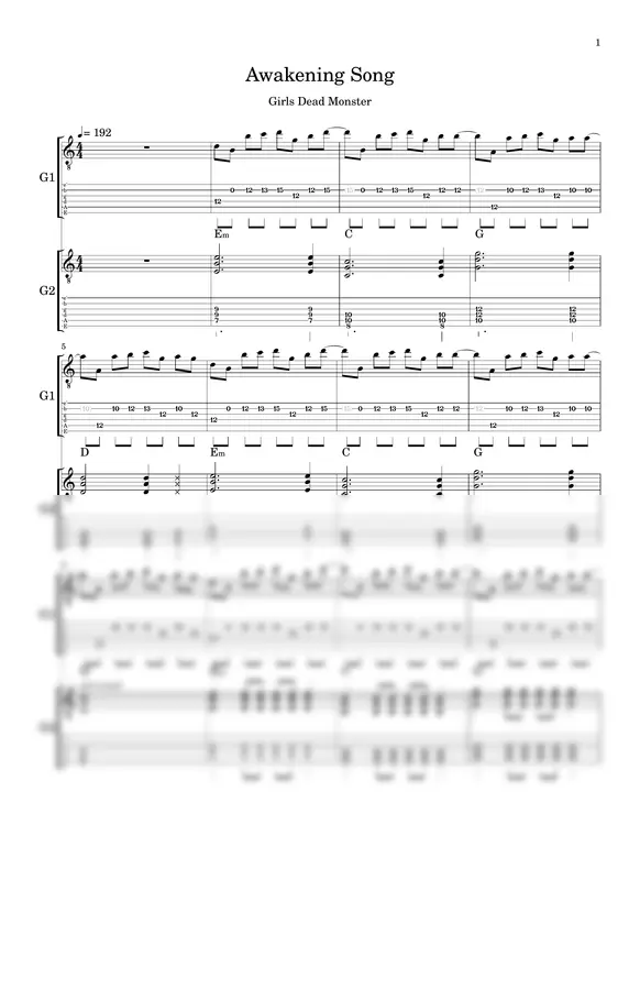 Girls Dead Monster - Awakening Song