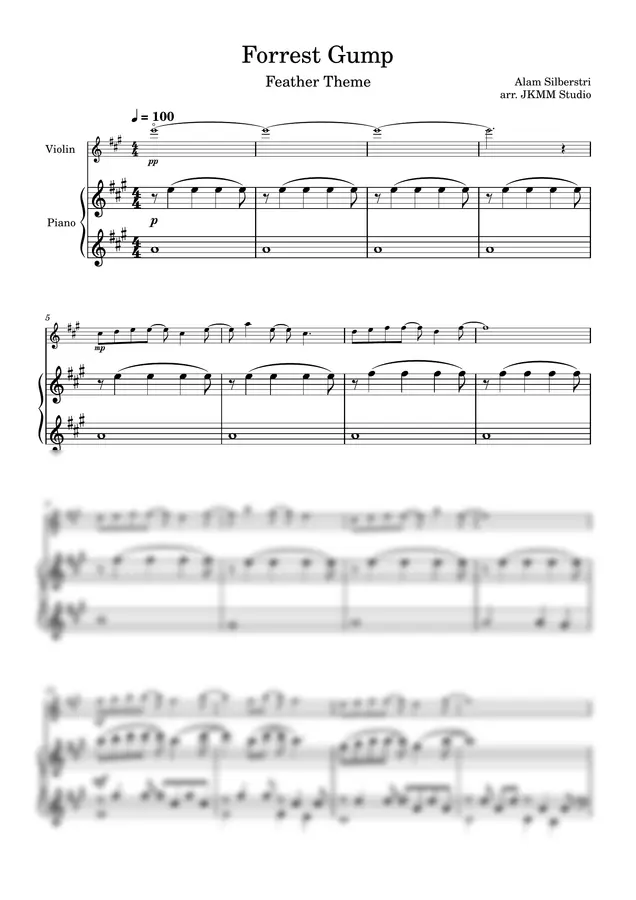 Alam Silberstri - Forrest Gump-Feather Theme (Violin & Piano)