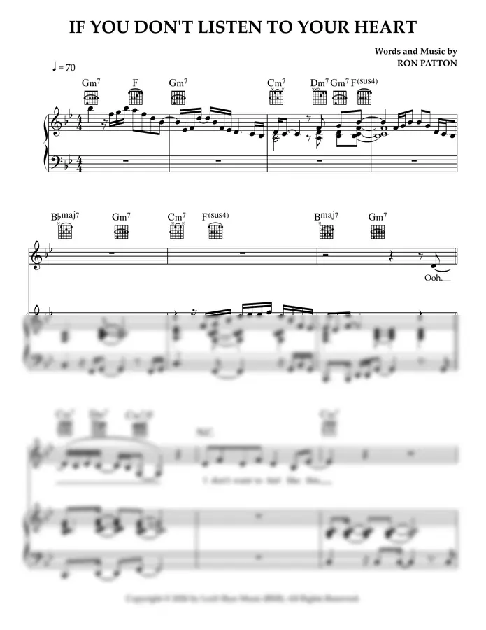 Words and Music by RON PATTON - If You Don't Listen To Your Heart