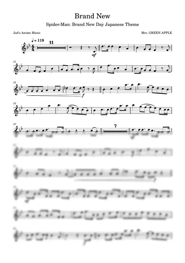 Mrs. GREEN APPLE - Brand New (French Horn) by Jad's Music Vault 1p 미리보기