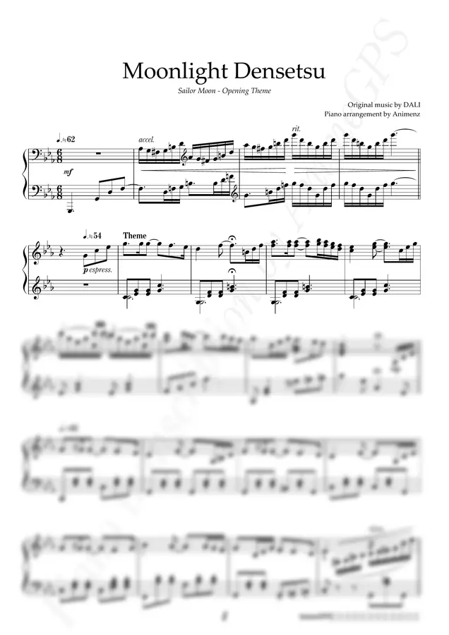 DALI - 月光传说变奏曲 (Piano arrangement by Animenz)