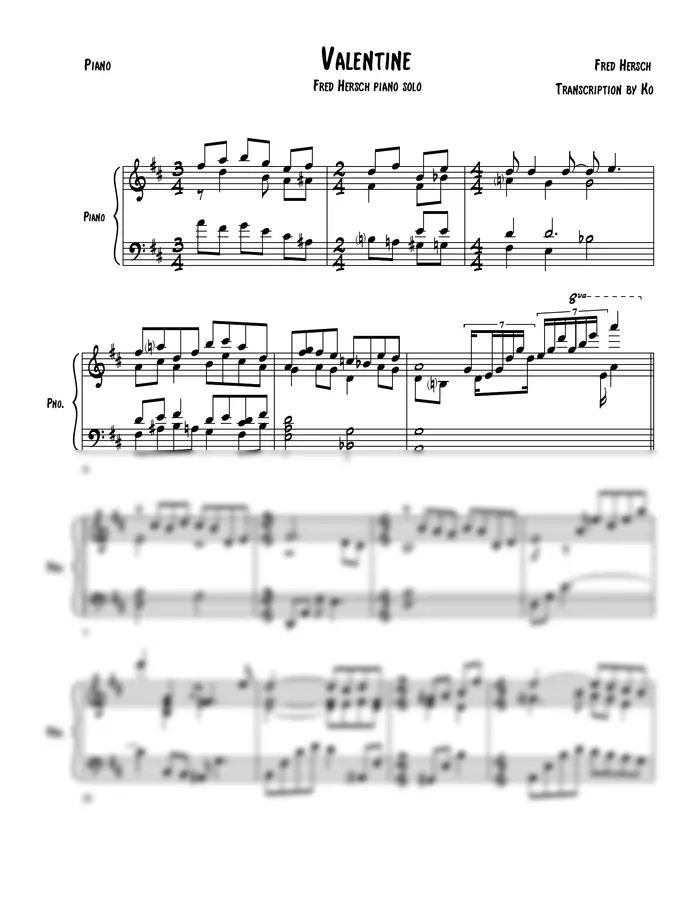 Fred Hersch - Valentine (Fred Hersch / Piano / jazz piano / ジャズピアノ / 本格)
