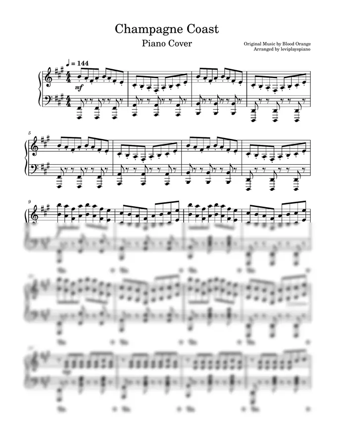 Blood Orange - Champagne Coast (Piano Cover)