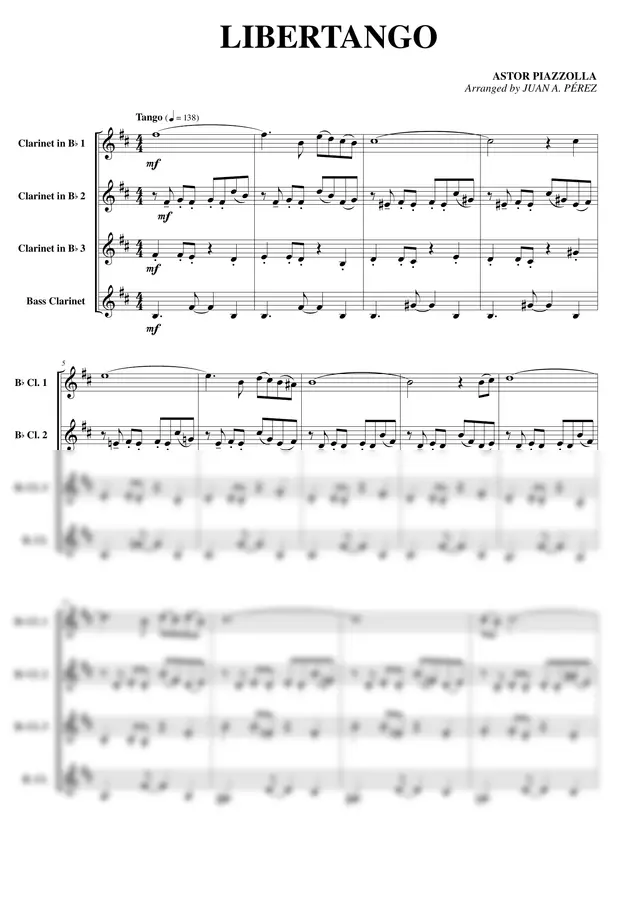 Astor Piazzolla - Libertango (Clarinet Quartet)