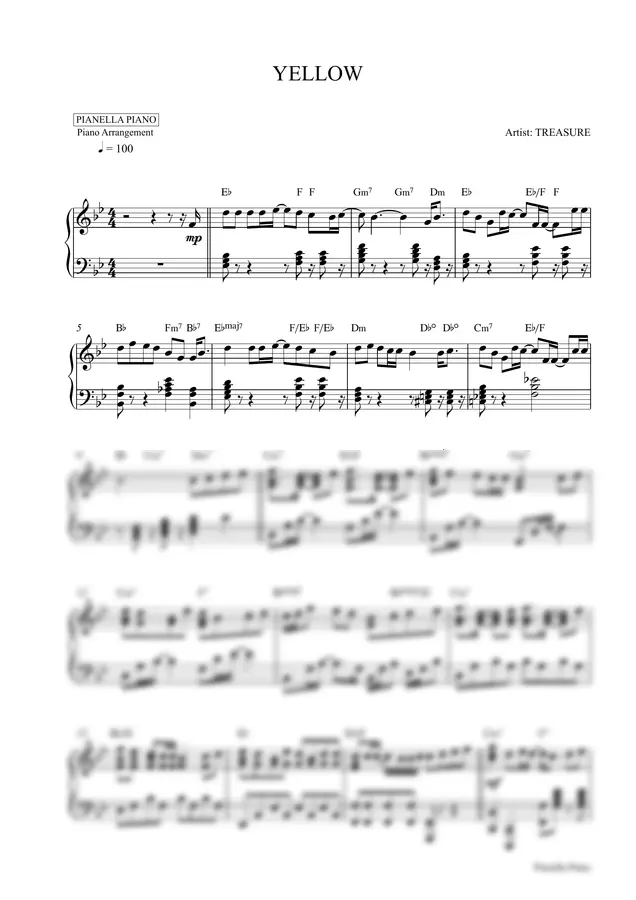 TREASURE - YELLOW by Pianella Piano 1p 미리보기