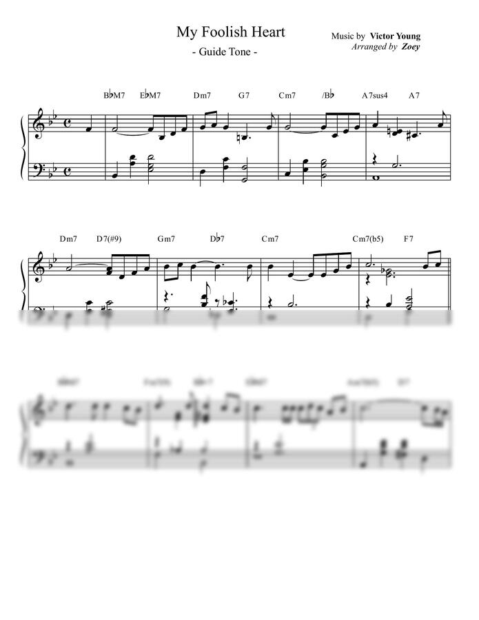 Victor Young - My Foolish Heart (easy) by Zoey0