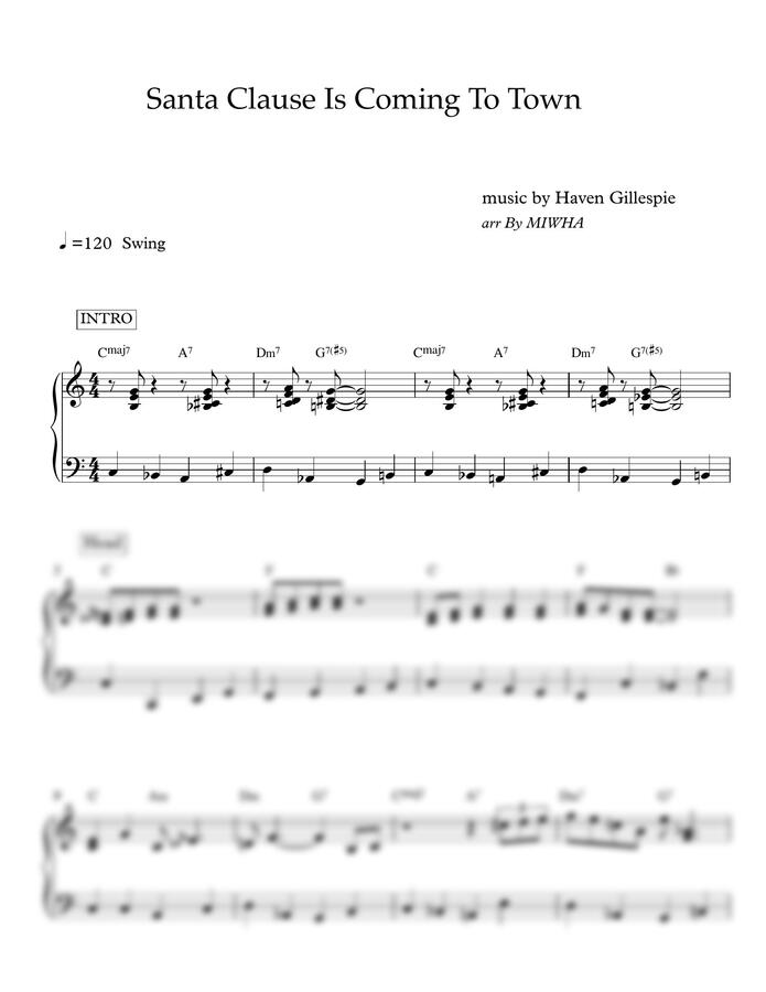 울면 안돼 - Santa Clause Is Coming To Town (쉬운 재즈 편곡) by MIWHA0