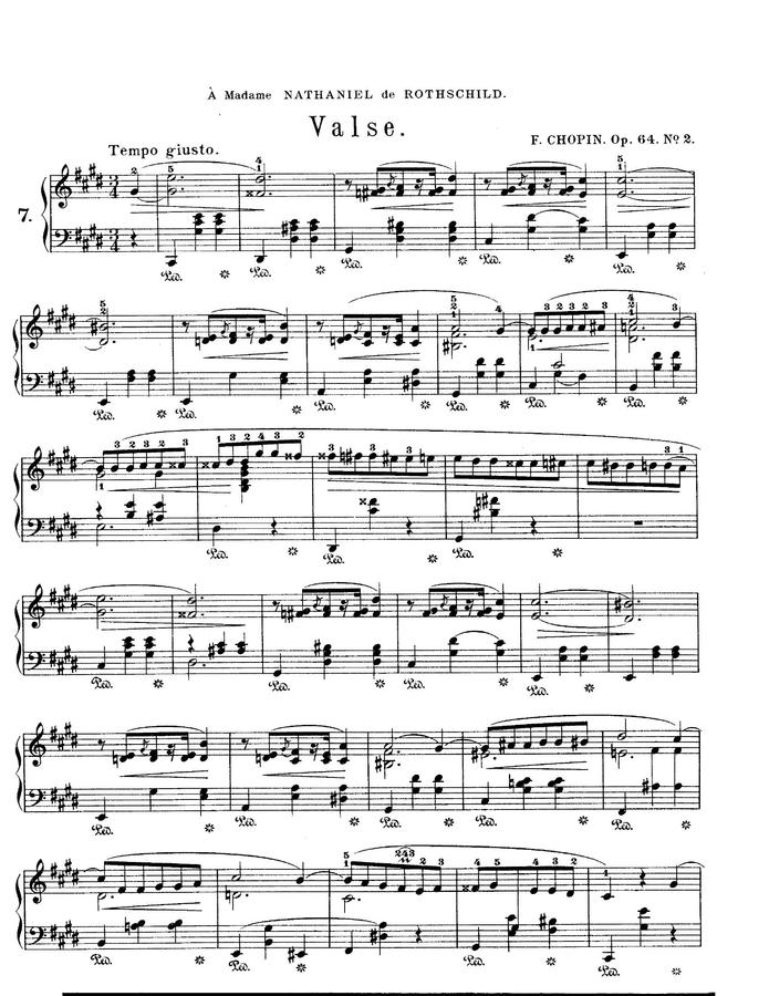 악보 > F. Chopin (쇼팽) Waltz No.7 In C Sharp minor