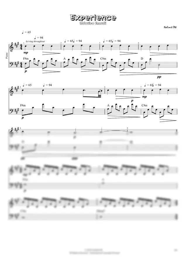 Ludovico Einaudi - Experience (Piano)