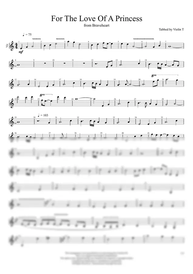 James Horner - A Gift of a Thistle ( Brave Heart main theme) (Violin)