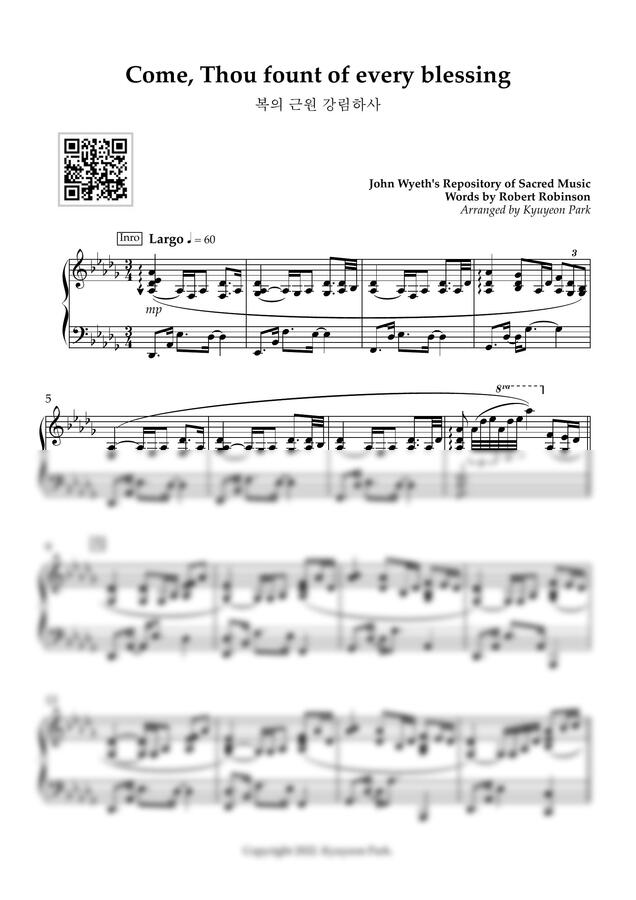 찬송가 28장 - 복의 근원 강림하사 (Come, Thou Fount of Every Blessing) by Kyuyeon Park0