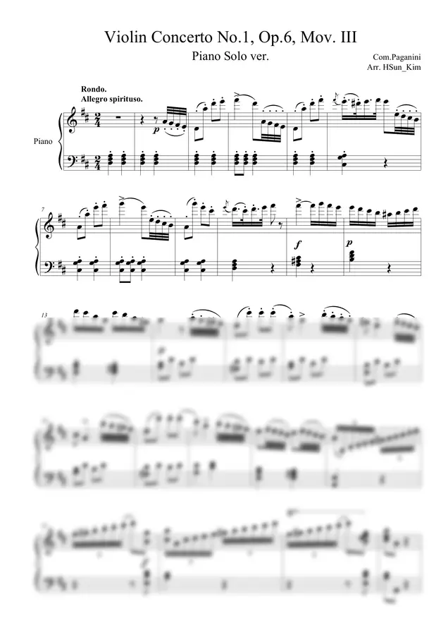 파가니니 - 바이올린 콘체르토 1번 3악장