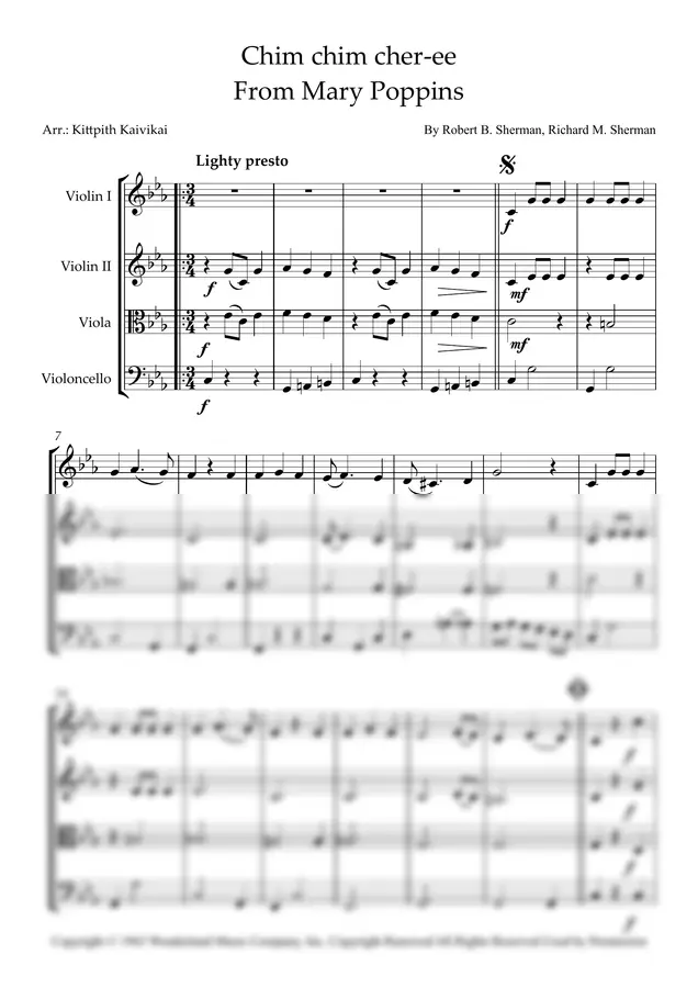 By Robert B. Sherman, Richard M. Sherman - Chim chim cher-ee From Mary Poppins