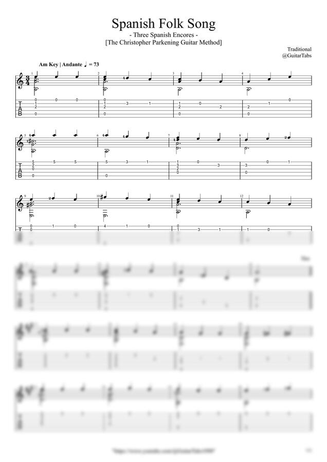 Traditional - Spanish Folk Song by GuitarTabs0