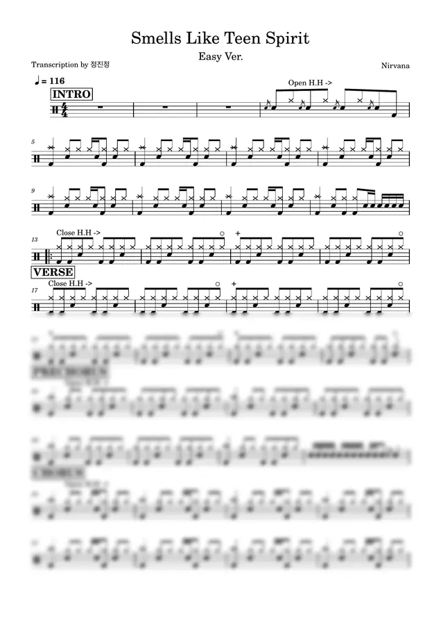 Nirvana - Smells Like Teen Spirit (Easy Ver.)