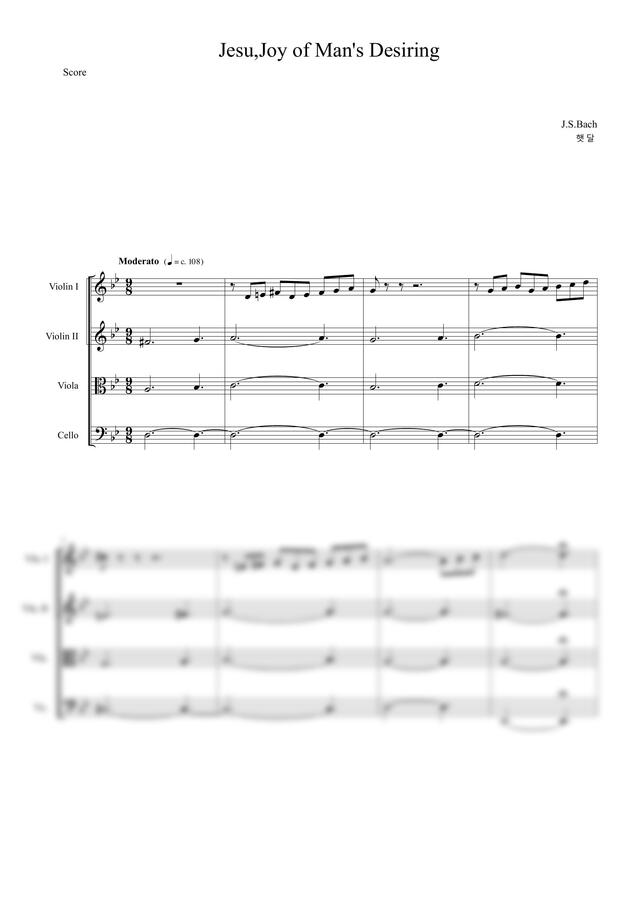 Bach - Jesu,Joy of Man's Desiring (예수, 인간 소망의 기쁨) (단조버전)