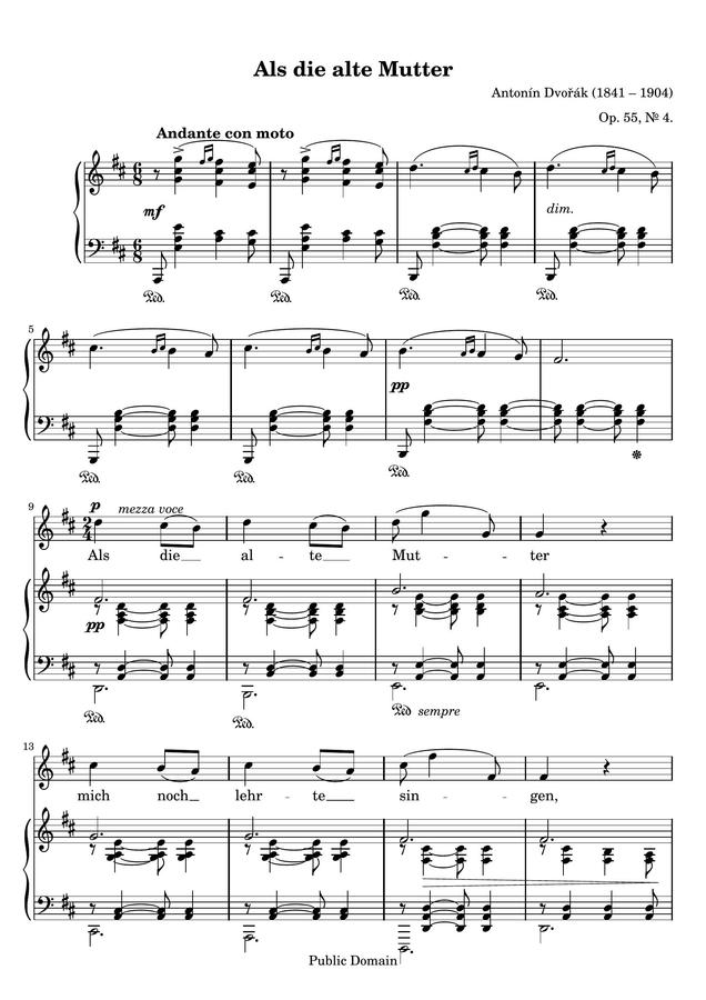A. Dvorak (드보르작) - 어머니가 가르쳐 주신 노래 (피아노 3단)