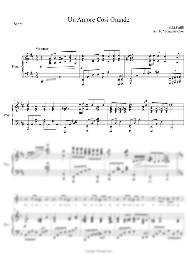 Ferilli - Un amore cosi grande(위대한 사랑 in D) (최영민 편곡) by 최영민0
