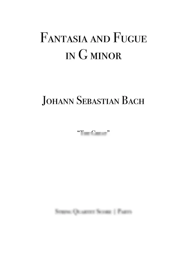 Johann Sebastian Bach - Fantasia and Fugue in G minor, BWV 542 (The Great)