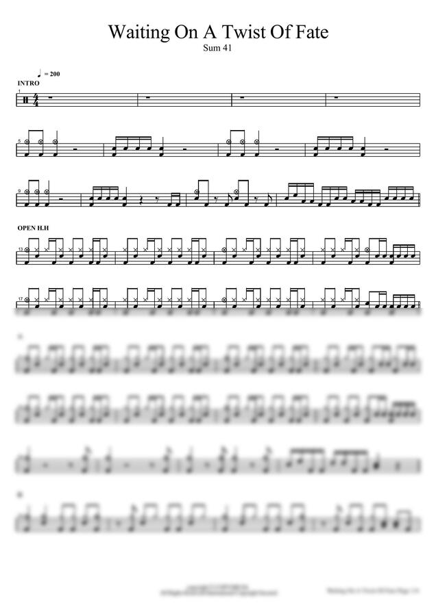 Sum 41 - Waiting On A Twist Of Fate by COPYDRUM0