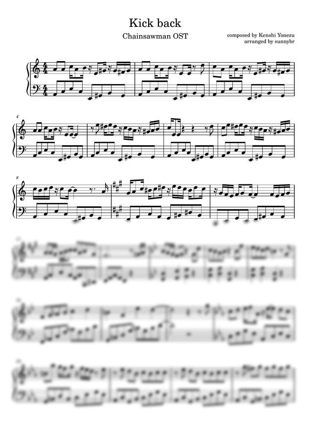 요네즈 켄시 - Kick back (easy ver.) by sunnybr0