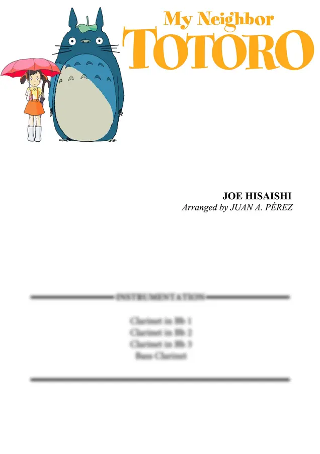 Joe Hisaishi - My Neighbor Totoro (Clarinet Quartet)