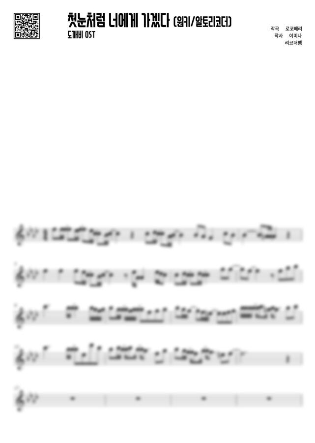 도깨비 OST - 첫눈처럼 너에게 가겠다 (알토리코더) by 리코더쌤0