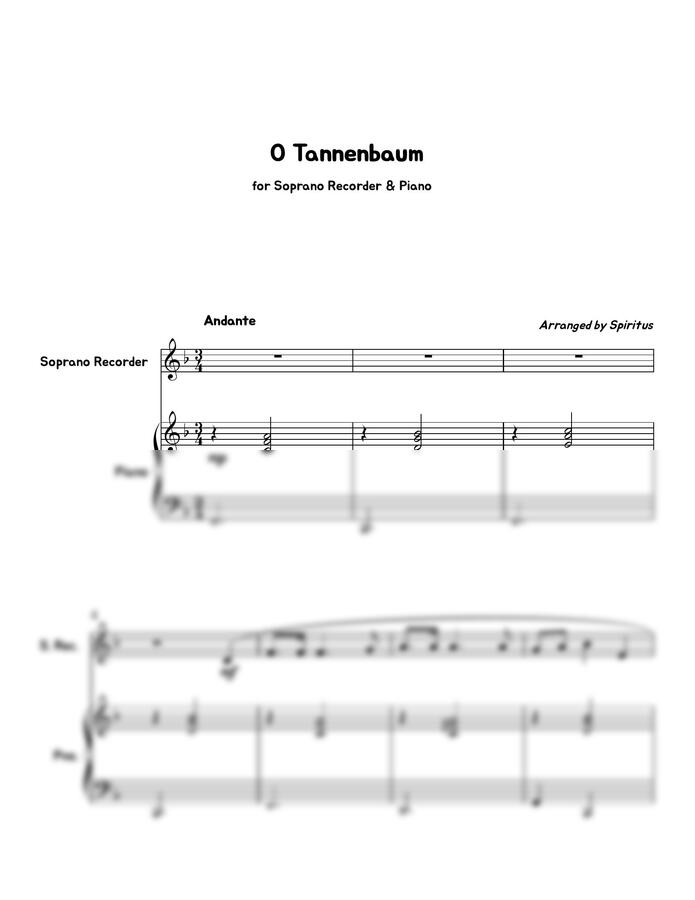 Traditional Carol Melody - 캐롤_소나무야 소나무야 (소프라노 리코더, 피아노) by Spiritus0