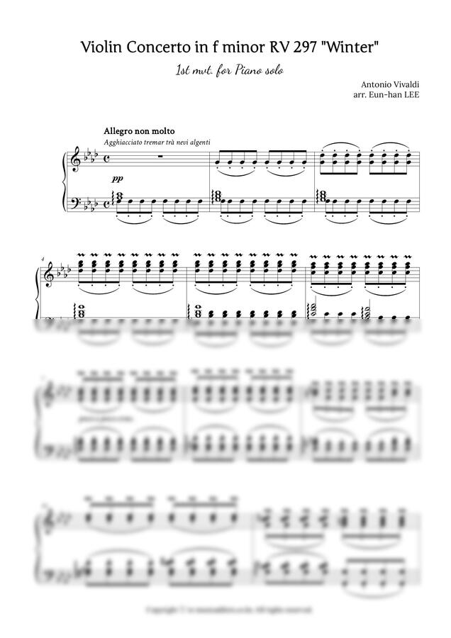 A. Vivaldi(비발디) - 사계 中 겨울 1악장 Allegro (연주회용 편곡)0