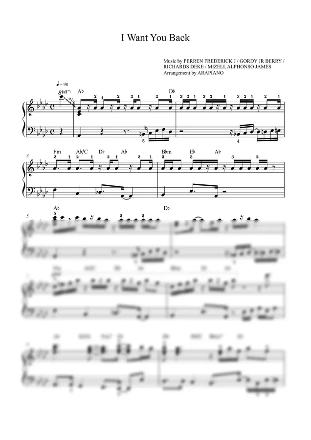 The Jackson 5 - I Want You Back by ARA PIANO