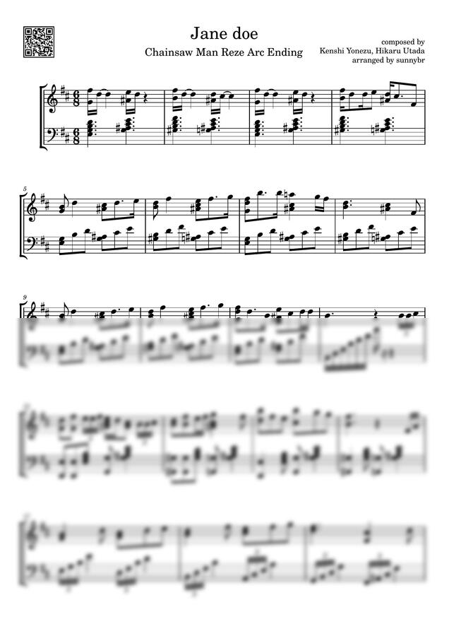 요네즈 켄시 &amp; 우타다 히카루 - Jane doe (체인소맨 레제편) by sunnybr0