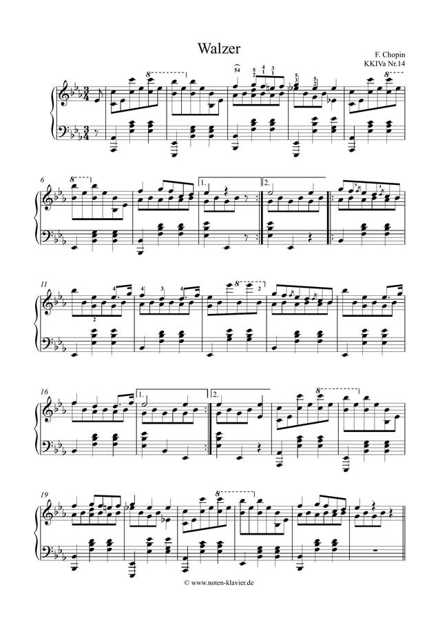 악보 > F. Chopin (쇼팽) Waltz No.17 In A minor